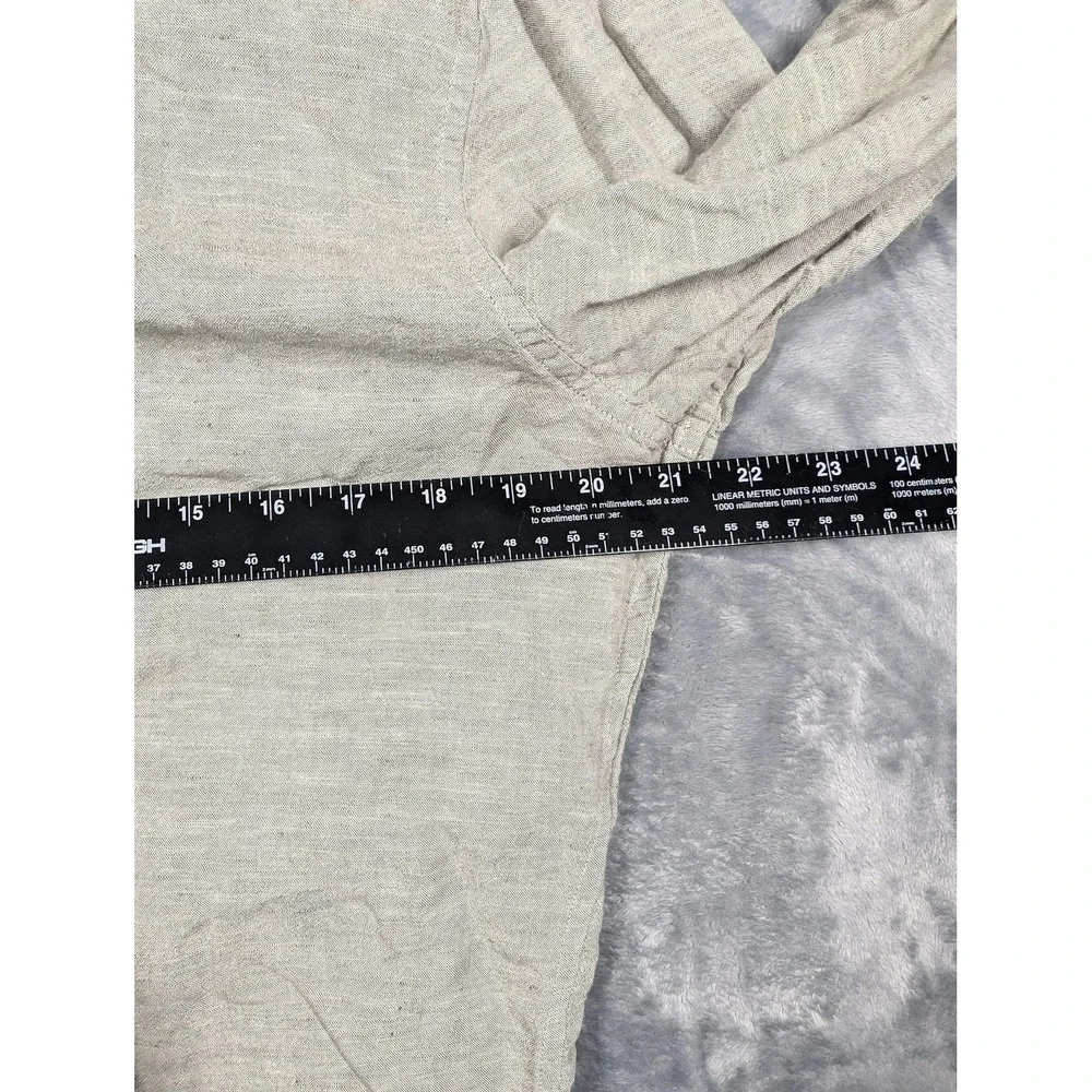 Banana Republic Shirt Mens Large Gray Linen Cotton Long Sleeve Button Up Casual